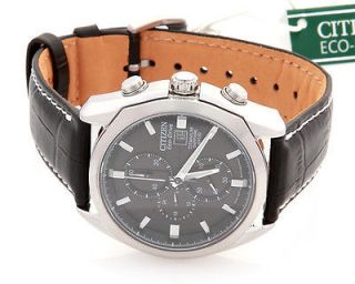 men s citizen eco drive leather band strap watch ca0020