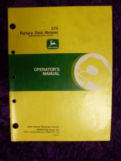 john deere 270 disk mower operators manual ome82768 time left