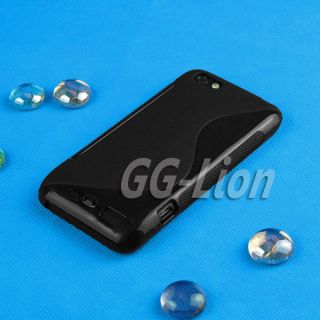 black color. soft Silicone Case Skin Cover for HTC One V T320e