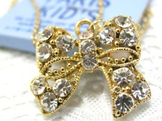 paris kids japan jewelry diamond big ribbon necklace from hong