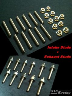 316 Racing Extended Intake + Exhaust Stud Set For Hondata or Golden 