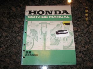 1992 honda cr500r dirt bike service manual 