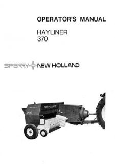 New Holland 370 Hayliner Baler operators service Manual Paper Manual