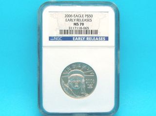 NGC Certified 2006 Liberty Eagle 1/2oz Platinum $50 Coin MS70