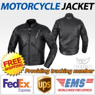 BERIK Motorcycle Gears LJ 9105 BK Bomber Crusier Racing Leather Jacket 