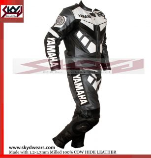 Yamaha Gray/Black Racing Leather Motorcycle full suit  All Sizes