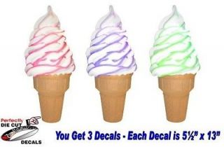 Flavor Burst Cones 5.5x13 Decals for Ice Cream Parlor Menu Board 