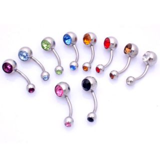 lot 10 steel belly button navel ring body piercing 786