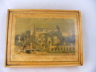 1800 s watercolor set in yew wood newstead abby box  995 00 