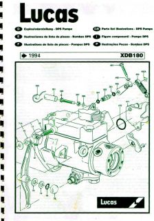 lucas cav dps parts manual dated 1994 book xdb 180