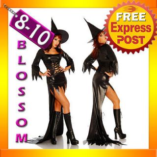 8340 Ladies Halloween Wicked Witch Mama Black Fancy Dress Costume 