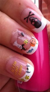 NAIL ART WATER DECALS TRANSFERS STICKERS HALLOWEEN GHOST/PUMPIN/SPIDER 