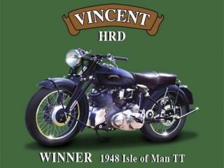 Vincent HRD Motorcycle, Classic/Vintag​e Motorbike, Small Metal/Tin 