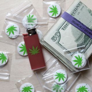 Marijuana 420 pot leaf sticker pack (10 stickers) clear vinyl herbal
