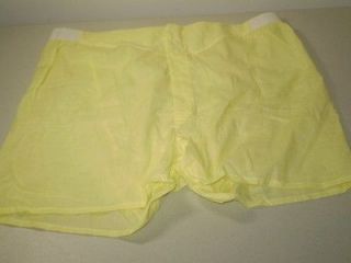 NOS vintage 60s men Boxer shorts underwear cotton Yellow Scovill snaps 