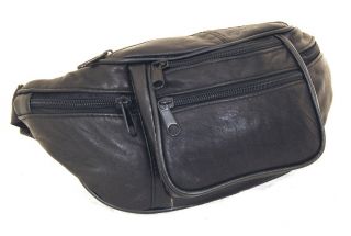 Leather Fanny Pack Waist Bag Adjustable 6 Pockets Adjustable strap up 