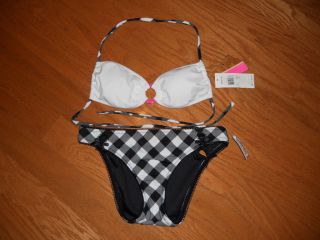 NWT BETSEY JOHNSON CUTE Checkered Fringed Bikini Swim Suit Bottom 