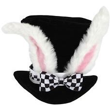 WHITE RABBIT HAT Alice in Wonderland Madhatter Top Hat Costume 