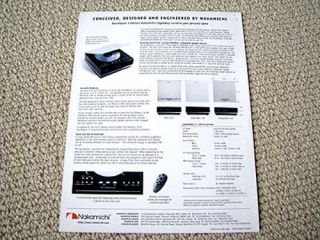 nakamichi soundspace 3 cd player receiver brochure from canada time