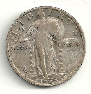 NICE VERY HIGHER END 1929 S STANDING LIBERTY SILVER QUARTER ONLY 
