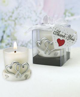 200 Interlocking Silver Hearts Glass Votive Candle Wedding Party Favor 