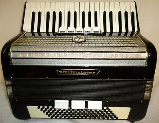 Very Nice German Piano ACCORDION WELTMEISTER 96 bass. Rich and 