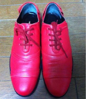 comme des garcons red leather shoes 2011 s s