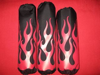 Shock Covers Yamaha Raptor 350 660 700 Red Flames on Black ATV Set of 