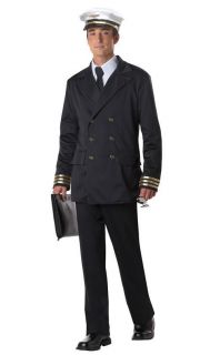 retro pilot flight captain adult uniform costume