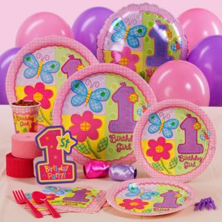Girls Hugs and Stitches First 1st Birthday Party Standard Pack For 8 