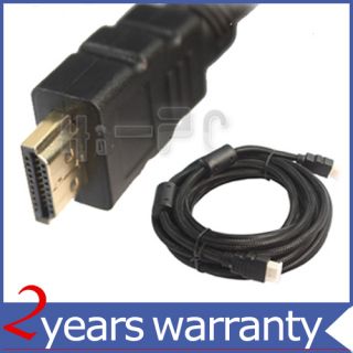 New 10ft Black High Speed 1 4 HDMI Ethernet Cable for 1080p PS3 HDTV 