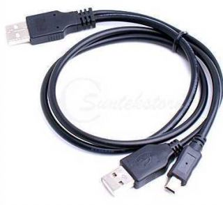 USB 2 0 Mini 5 Pin to A Male Power Y Cable for 2 5 HDD External Hard 