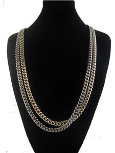 Chainz 30 Gold Silver Chain Necklace Cuban Link Kanye jayz Hip Hop 