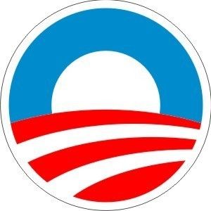 Barack Obama Round Sticker Campaign Logo 2008 3 x 3