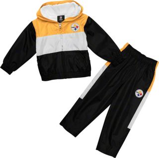 Pittsburgh Steelers Infant Tri Color Full Zip Hoodie Pant Set