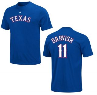 Texas Rangers Yu Darvish Royal Blue Mens Name and Number Jersey T 