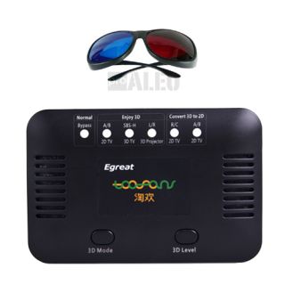 Egreat 1080p HDMI 2D to 3D Signal Converter with 1 Pcs Eyeglasses