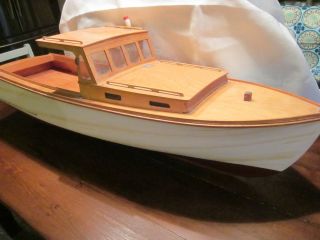   Vintage Large Handmade Wooden Model Lobster Boat 3 Feet Long