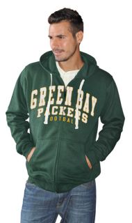 Green Bay Packers Green Sanders Full Zip Hooded Sweatshirt