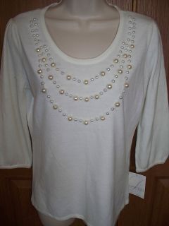 Luxe 360 Womens Dressy Sweater Size Small Ivory