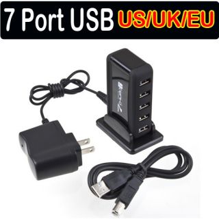 Port 7PORTS USB 2 0 High Speed Hub Powered AC Adapter Adaptor Cable 