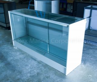 Glass Showcase Display Case 6 foot long, Lighted, w Glass Shelves 