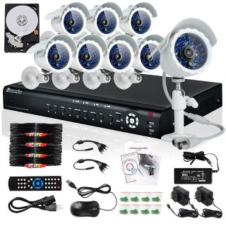 ZMODO 16 CH Channel DVR 8 Outdoor CCD Surveillance Security Camera 