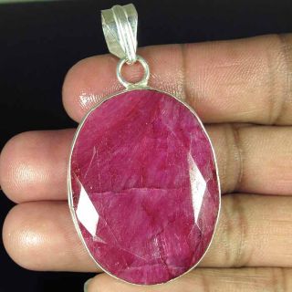 14.75gm. RUBY STERLING 925 SILVER PLATED PENDANT JEWELRY 61511