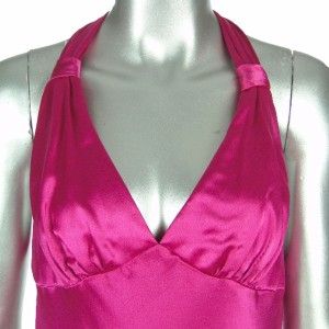 ABS by Allen Schwartz Womens Long Pink Satin Gown Formal Dress 10 