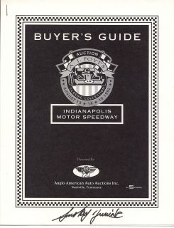 Smokey Yunick Signed A J Foyt Auction Buyers Guide Indy 500 