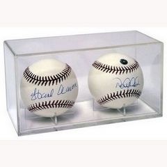 Double Baseball Acrylic Display Case Dual Ball Cube New