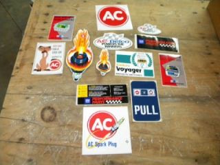 Old Lot of AC Delco GM Chevrolet Stickers Vintage Push Pull Battery 