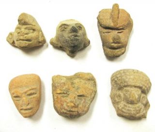 Pre Columbian Artifacts, Lot of 20, Beads/Carved Stones, Faces