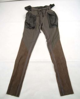 Haider Ackermann Brown Green Brn Leather sweat Pants 36